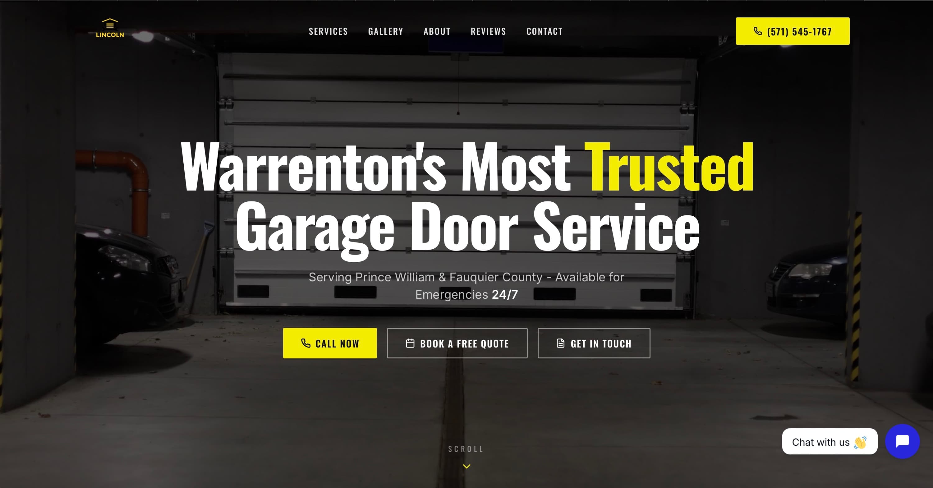Lincoln Garage Doors website screenshot